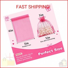 Crweety 50 Pack 3×4 Inch Assorted Color Organza Bags, Vibrant Mix of 10 Colors M