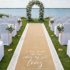 20 Ft x 36 in Aisle Runner for Wedding Ceremony,Natural Burlap Wedding Aisle …