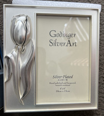 VTG GODINGER SILVER ART PLATED (TULIP) DESIGN PHOTO ALBUM HOLD (100) 4″ X 6″