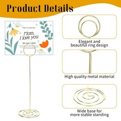 20 Pack 8.86 Inch Tall Table Number Holders Gold, Place Card Holder Gold