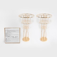 3-Tier Crystal Flower Stand Wedding Centerpieces For Tables 28.3in Tall Pair NEW