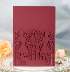 25/50/100Pcs Laser Cut Hollow Castle Angel Wedding Invitations Invit Cards