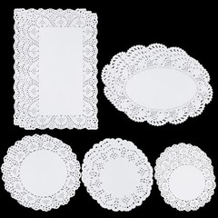 5 Sizes Paper Doilies, 150 Pcs Lace Doilies Paper Round Disposable Placemats