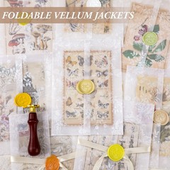 Fullhawl 100 Pcs Vellum Jackets Bulk for 5×7 Invitations 5 x 7 inches, rose