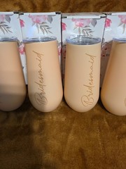 Elegant Park Champagne Tumblers Wedding Bride, Maid Of Honor, 5 Bridesmaids NEW