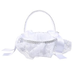 1PC Storage Holder Girl Basket Wedding Supply Lace Wedding Basket