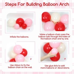 Cherry Birthday Party Decorations with Red Light Pink Sand White Balloons Gre…