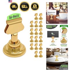 Table Number Holders 16pc Gold Metal Place Card Holders Wedding Party Event