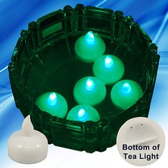 NEW 36 Green Led Floating Floral Tea Light Candle for Wedding Centerpiece Decor