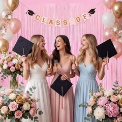 2 Pack Tinsel Backdrop Pastel Pink for Birthday Party