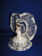 New Vintage Wilton Petite Ribbon Delight Wedding CakeTop, white tux, 104-933