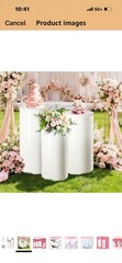 3 Pcs White PVC Cake Stand, Cylinder Pedestal Stands, Cylinder Stands for Party
