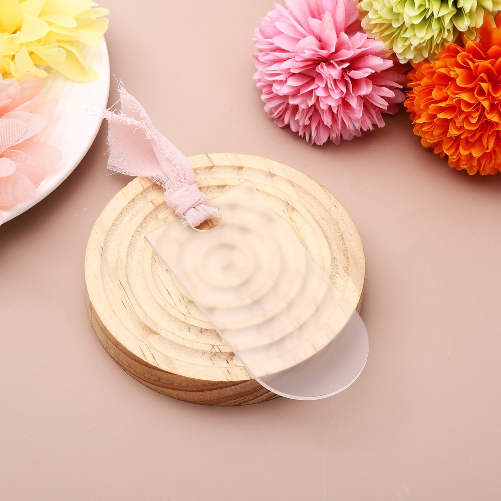 10Pcs 3.54 x 1.77 Inch Arched Acrylic Name Cards, Frosted