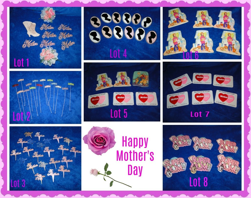 New Vintage Mother’s Day Plastic PICKS/lcaketops Cupcakes, Bento, treats, crafts