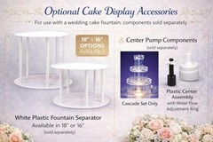12.5″ Lighted 3-Tier Wedding Cake Fountain – Clear Decorative Centerpiece, Plug-