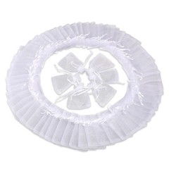 50Pcs Reusable Organza Drawstring Bags White for Wedding Gift and Jewellery Use