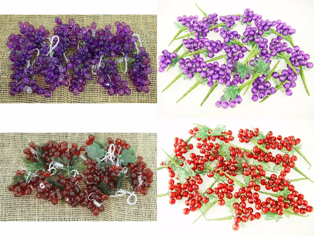 Grape Bunch Vines Floral Leaves Acrylic Wedding Baby Shower Gift Embellishments