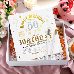 50Th Birthday Guest Set Memory DIY Photo Album with Writing Message 4X6 Inch Ph