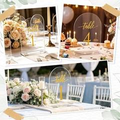 Wedding Table Numbers 1-10 Acrylic Signs Rustic Reception Decor 5.5″x7