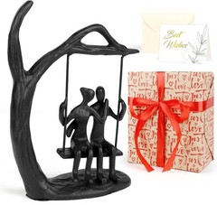 Romantic Love Couple Statue Gift Set Iron Sculpture Anniversary Birthday Vale…