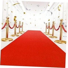 900 GSM Extra Thick 3×10 ft Red Carpet Runner for Partys, Polyester Aisle Rug