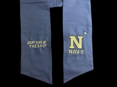 U.S. Naval Academy Cotton Wreath Sash (2 Logos) 31k Stitch