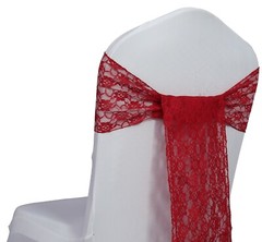 50 Lace Chair Sashes Bows Ties Wedding Engagement B’day Party Décor – FREE SHIP