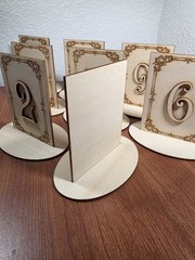 10 Rustic Wooden Table Numbers 1-10 Set Removable Base Party