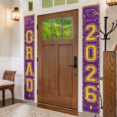 Purple and Gold Class of 2026 Graduation Banner Graduation Porch Sign Congrat…