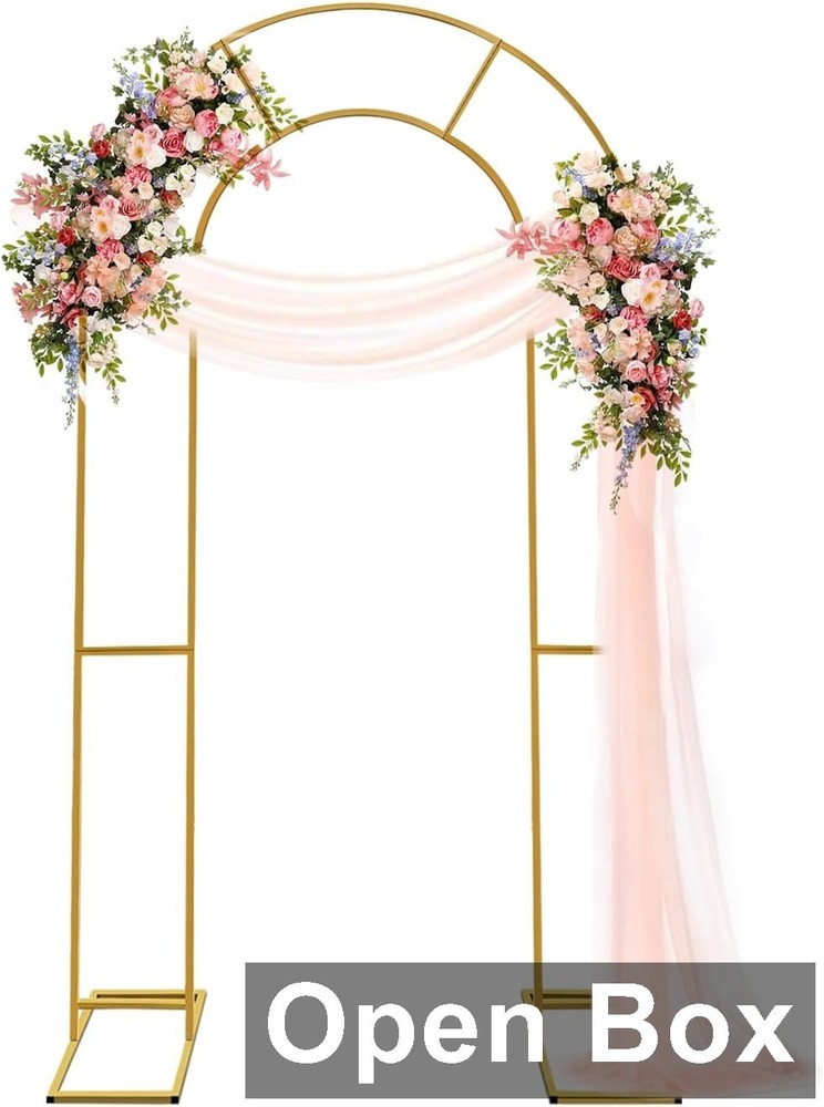 ZpigToor 6’x3′ Metal Arch, U Shaped Backdrop Stand, Gold