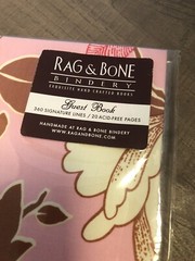 Rag & Bone Bindery Signature GUEST BOOK Pink & White Floral 360 Names MSRP $50!
