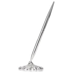 Metal Ballpoint Pen Attached Base Stand Desk Office Counter Wedding Guest Sign