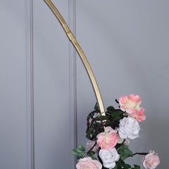 GOLD 7.5 ft Round Metal Wreath Arch Backdrop Stand Wedding Events Decorations