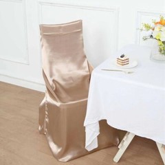 6 Nude SATIN UNIVERSAL CHAIR COVER for Wedding Banquet Reception Decorations