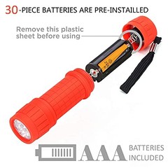 10-Pack, 9-LED Mini Flashlight Set, 30-Pieces AAA Batteries are Included and