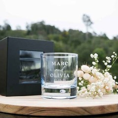 Wedding Personalised Engraved Wedding Bride Groom Whiskey Scotch Glasses Favour