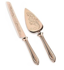 Rose Gold Cake Knife Server Set Deluxe Stainless Steel Cutter (T3)