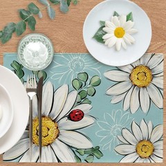 Croar Spring Summer Daisy Flower Placemats 12»X18», Spring-daisy