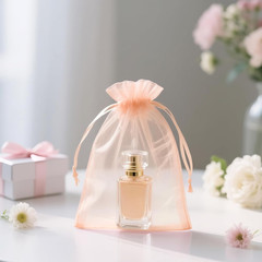 25PCS Peach Organza Bags 5×7 inches – Sheer Mesh Jewelry Pouches, Organza Gift B