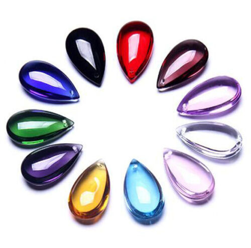 20Pcs 36MM Clear Sparkle Crystal Smooth Prism Pendant Loose Bead Chandelier Part