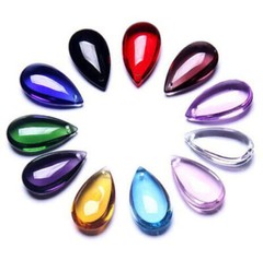 20Pcs 36MM Clear Sparkle Crystal Smooth Prism Pendant Loose Bead Chandelier Part