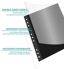 Photo Album Pages Refill for 6 Ring Binder, 15 Sheets/30 Self-Adhesive Pages,…