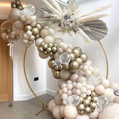 Beige White Gold Balloons,12 Inchs Sand 12 inches, Pearl