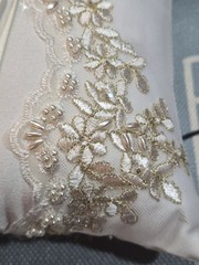 Wedding His/Her Ring Pillow Beaded & Embroidered Beautiful