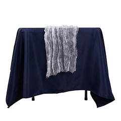 9 feet White Crinkled Sheer Organza Table Runner Wedding Party 9 feet,