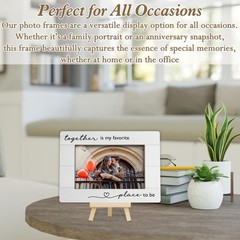 4×6 Couple Picture Frame, Valentine Wedding Gifts Wooden Photo Frame with Eas…