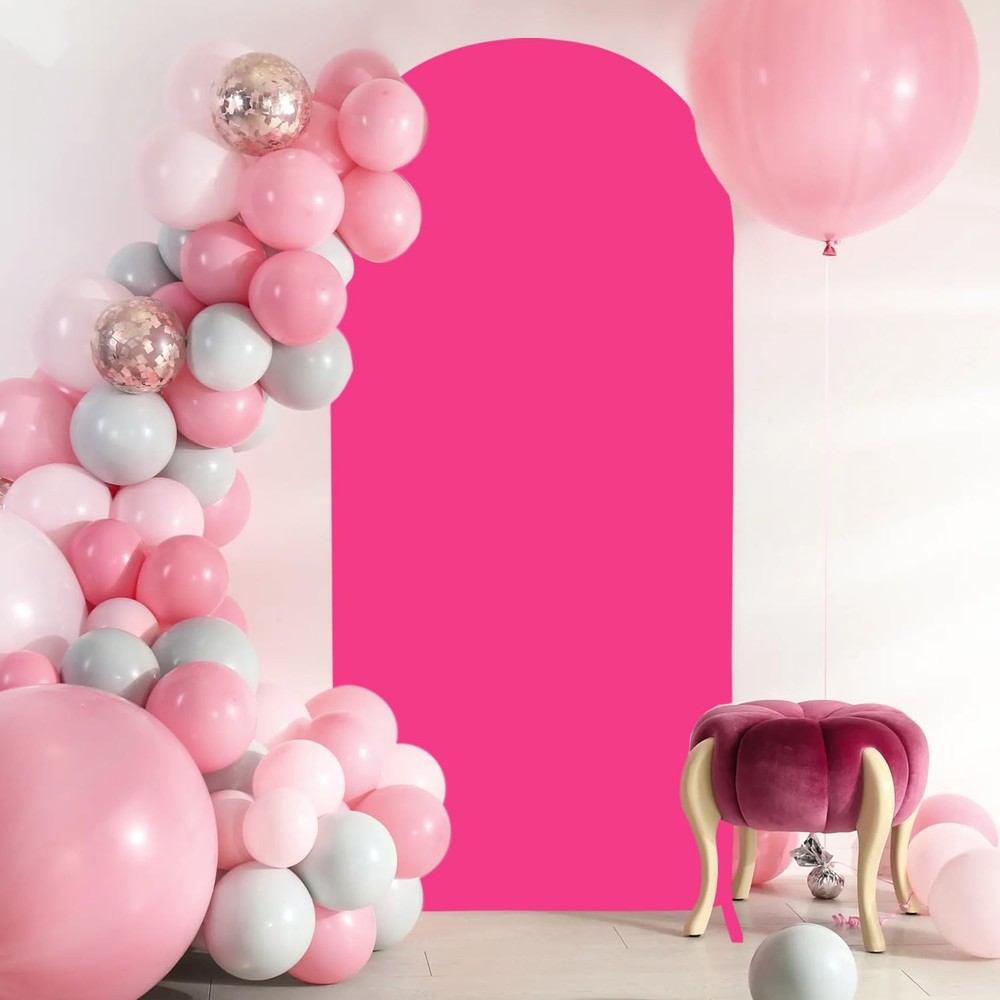 FOTSHARER Hot Pink Arch Cover 7.2 FT Wedding Arch Cover Spandex Arch Backdrop