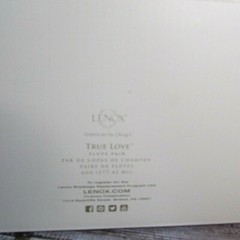 Lenox True Love Toasting Flute Pair Silver Plate & Clear Glass Set of 2