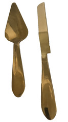 Wedding Two-Piece Gold Knife and Server Cutting Set New