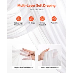 Uimoso Artificial Wedding Arch Flowers Kit White With 2 Pcs Flowers 1 Pcs Drapes